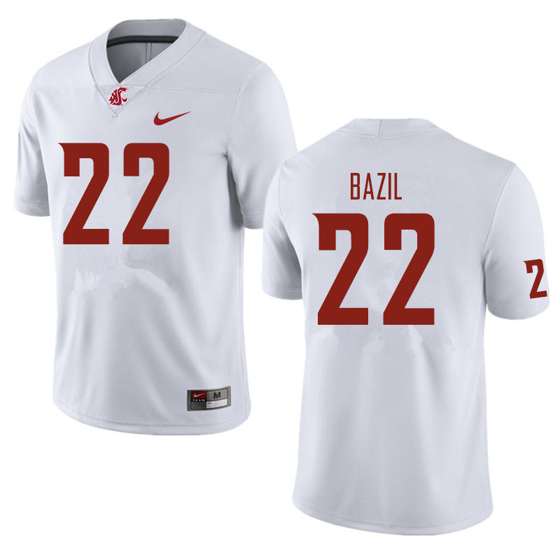 Men #22 Jouvensly Bazil Washington State Cougars Football Jerseys Sale-White - Click Image to Close